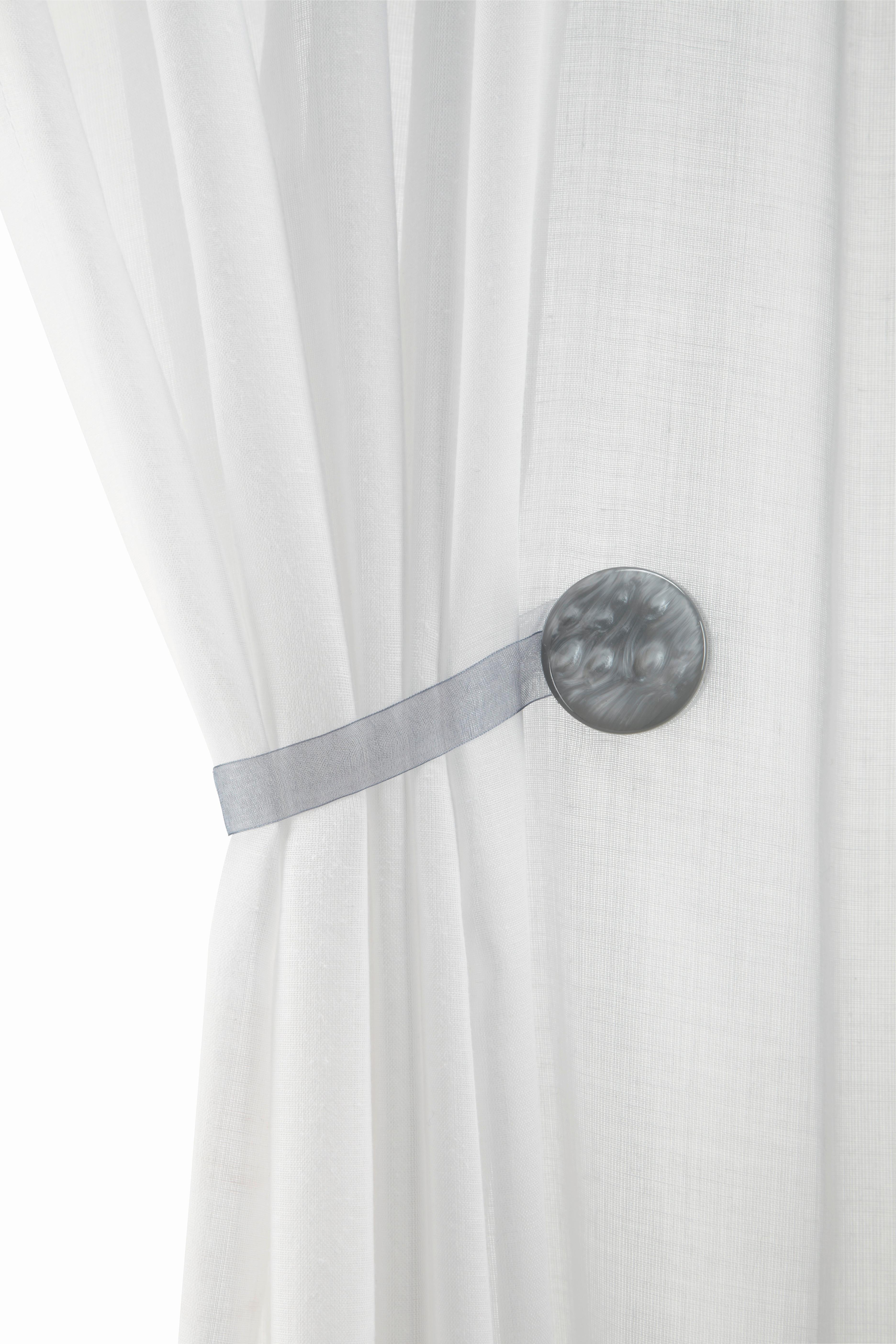 Dekoclip Perlmutt Hellgrau, 2-teilig - Hellgrau, Kunststoff (4cm) - Mömax