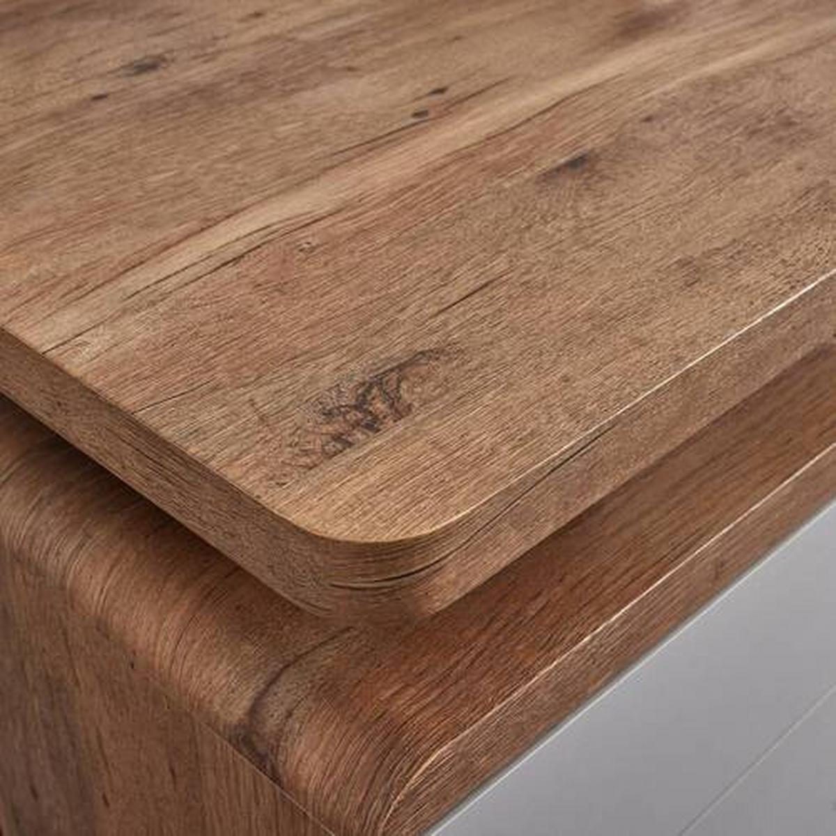 Schreibtisch Holz "lovino", Ca. 135x59 Cm, Eiche - Eichefarben/Silberfarben, Modern (135/59/75cm) - Bessagi Home