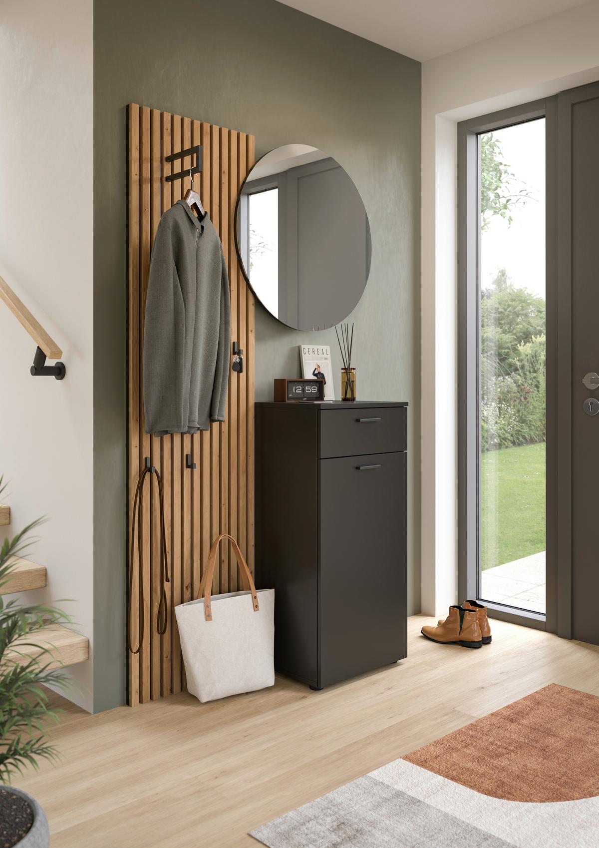 Serija Predsoblja Delton - tamno siva/hrast Artisan, Design, drvni materijal (96/192/37cm) - Modern Living