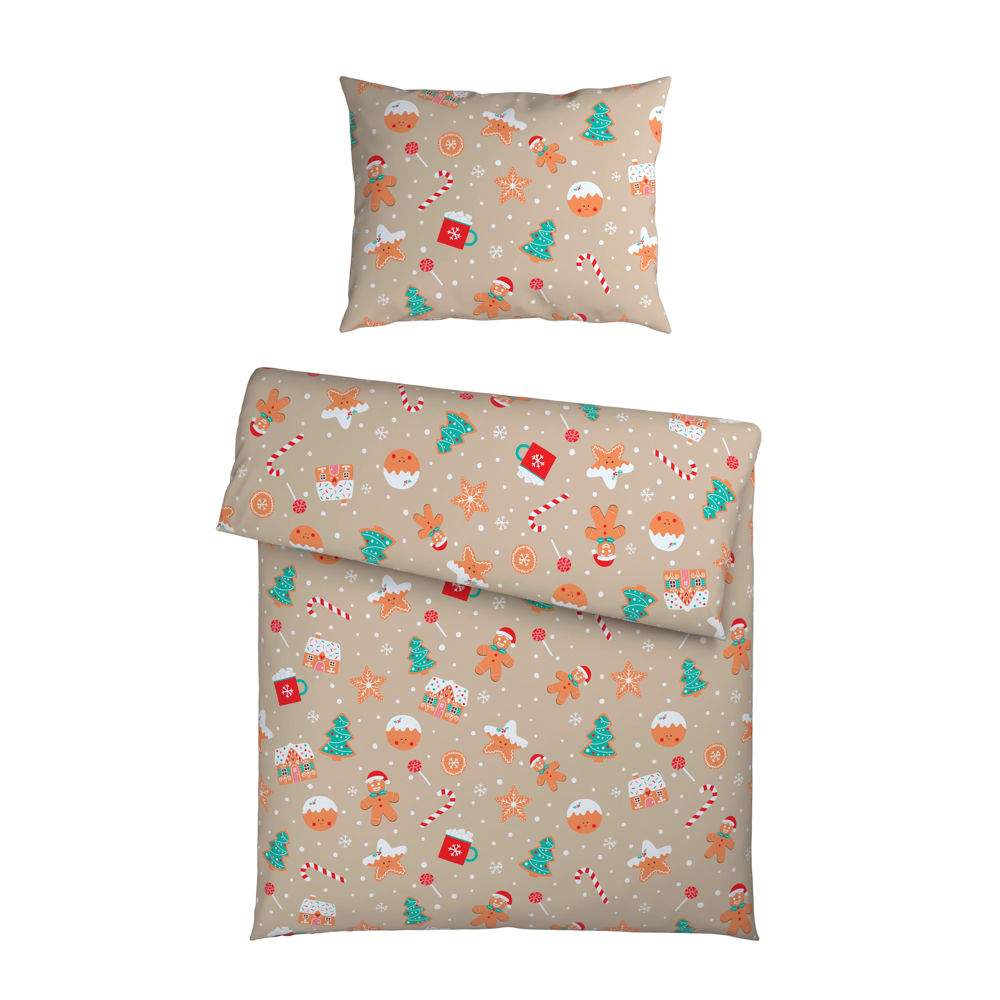 BETTWÄSCHESET LEBKUCHEN - Multicolor, Textil (160/210cm) - Mömax