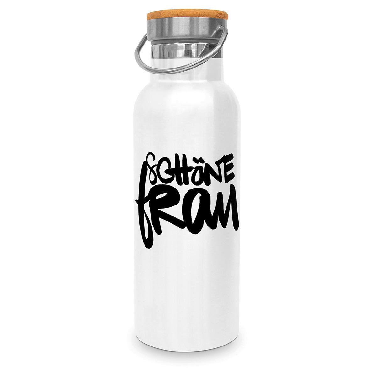 Thermosflasche Schöne Frau ca. 500ml - Schwarz/Weiß, Metall (22,5cm)