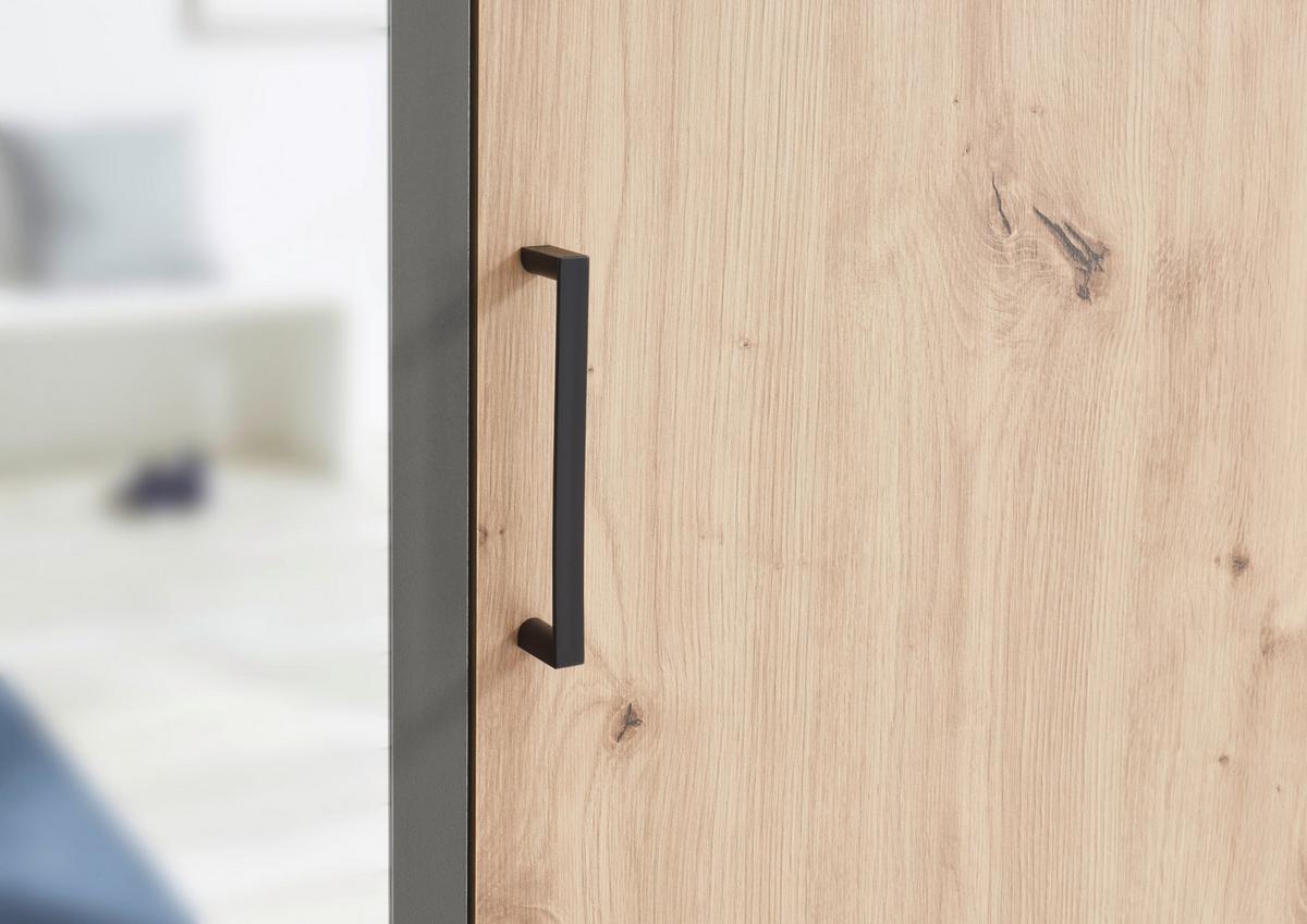 Ormar Za Odjeću Chicago - boje hrasta/antracit, Basics, staklo/drvni materijal (120/196/53,5cm) - MID.YOU