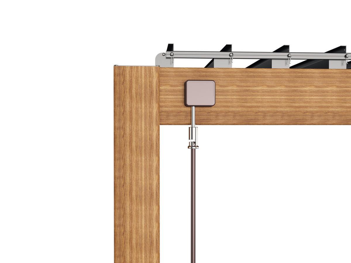 Pergola Mirador Deluxe ca. 400x300 cm Alu Holzoptik - Anthrazit, MODERN, Metall (400/250/300cm) - Gardenson