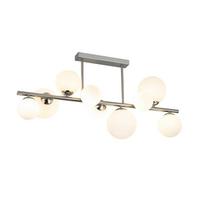 Deckenleuchte Bulbi Weiss/Nickelfarben max. 9x10 W - Weiss/Nickelfarben, Modern, Glas/Kunststoff (90/30/43cm) - Mömax