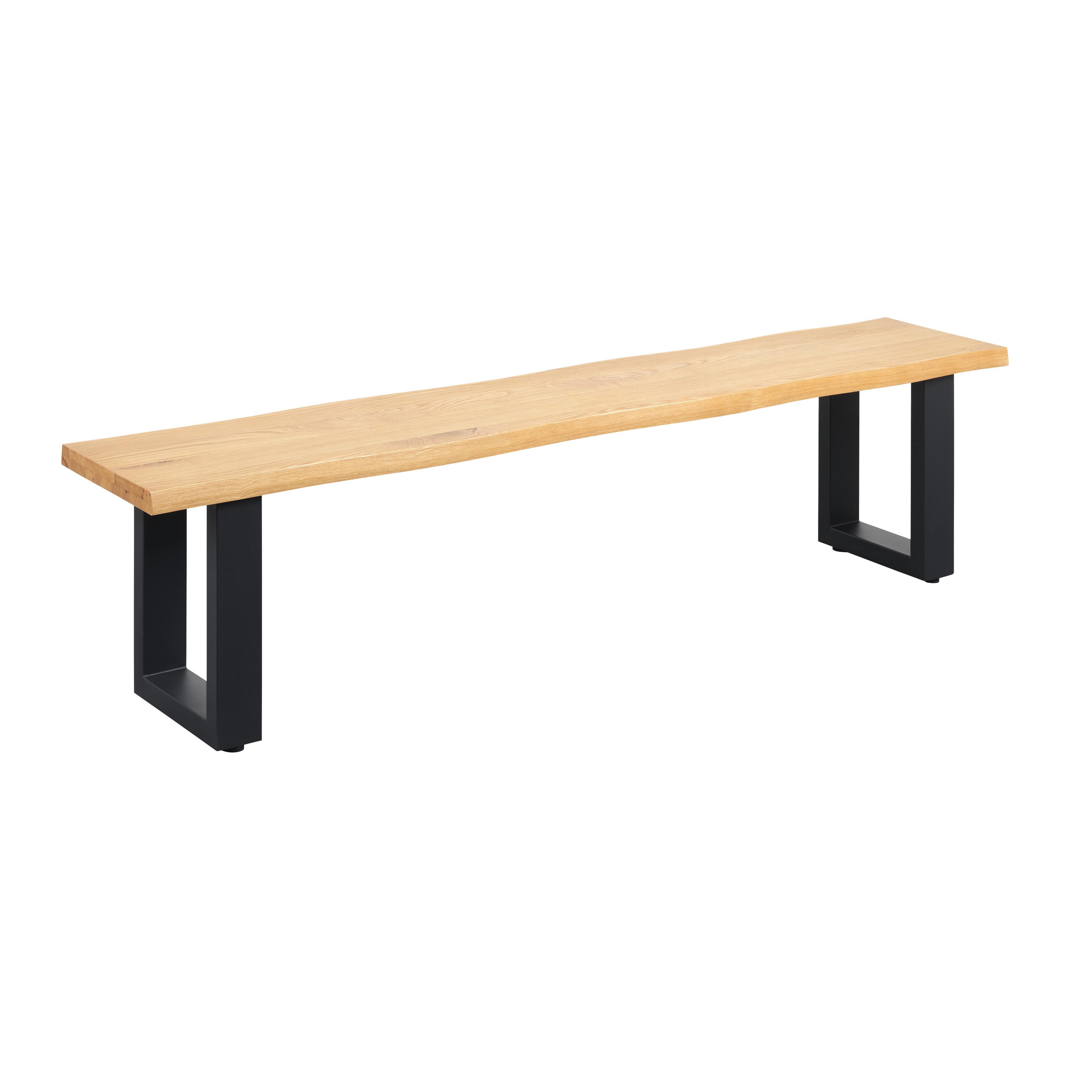 Sitzbank Boston Schwarz/Eiche Artisan - Schwarz/Eiche Artisan, MODERN, Holz/Metall (180/45/38cm) - Mömax