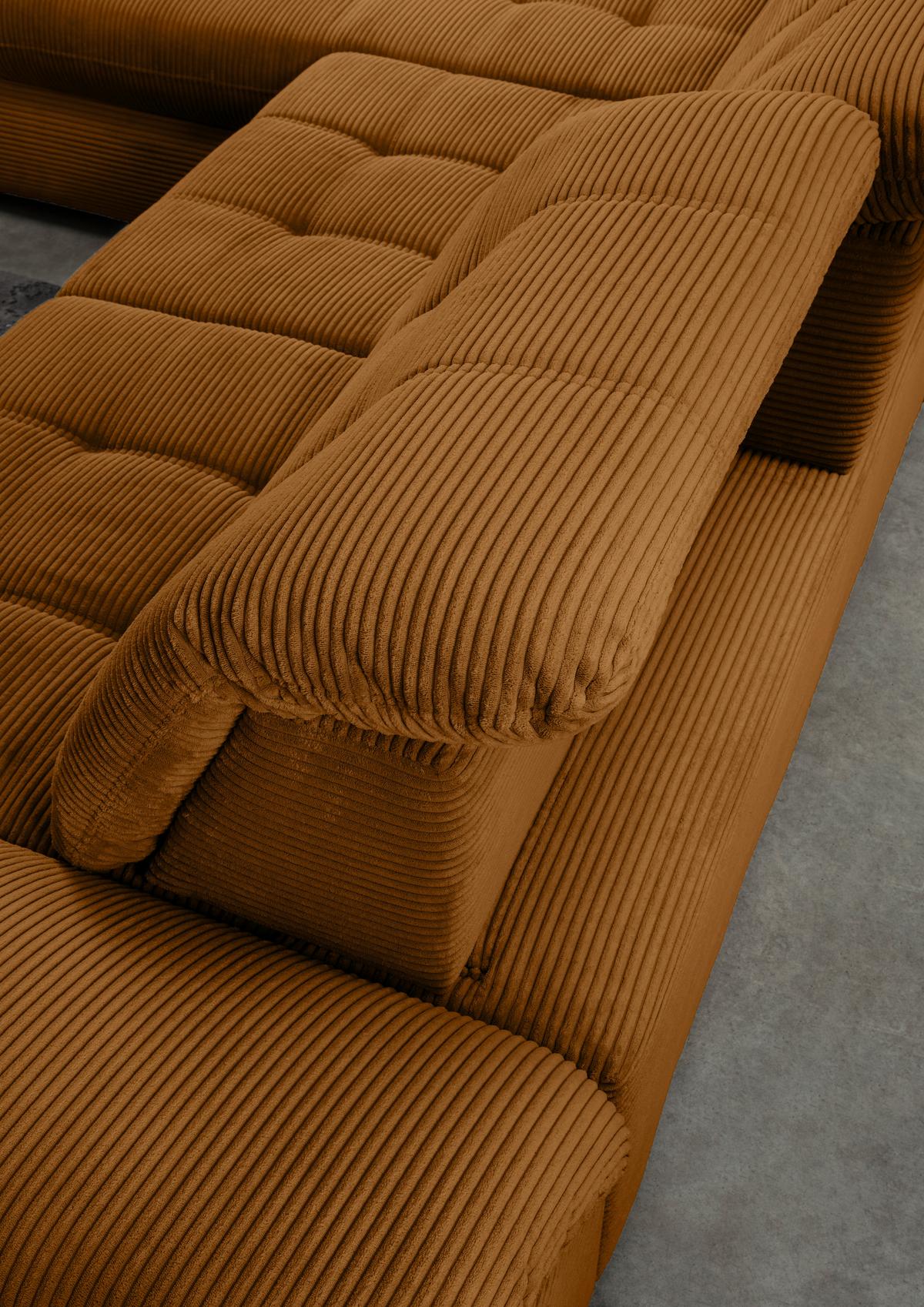 Ecksofa mit Bettkasten Rigatti ca. 184x314 cm Goldfarben - Goldfarben/Schwarz, MODERN, Textil/Metall (184/314cm) - Livetastic