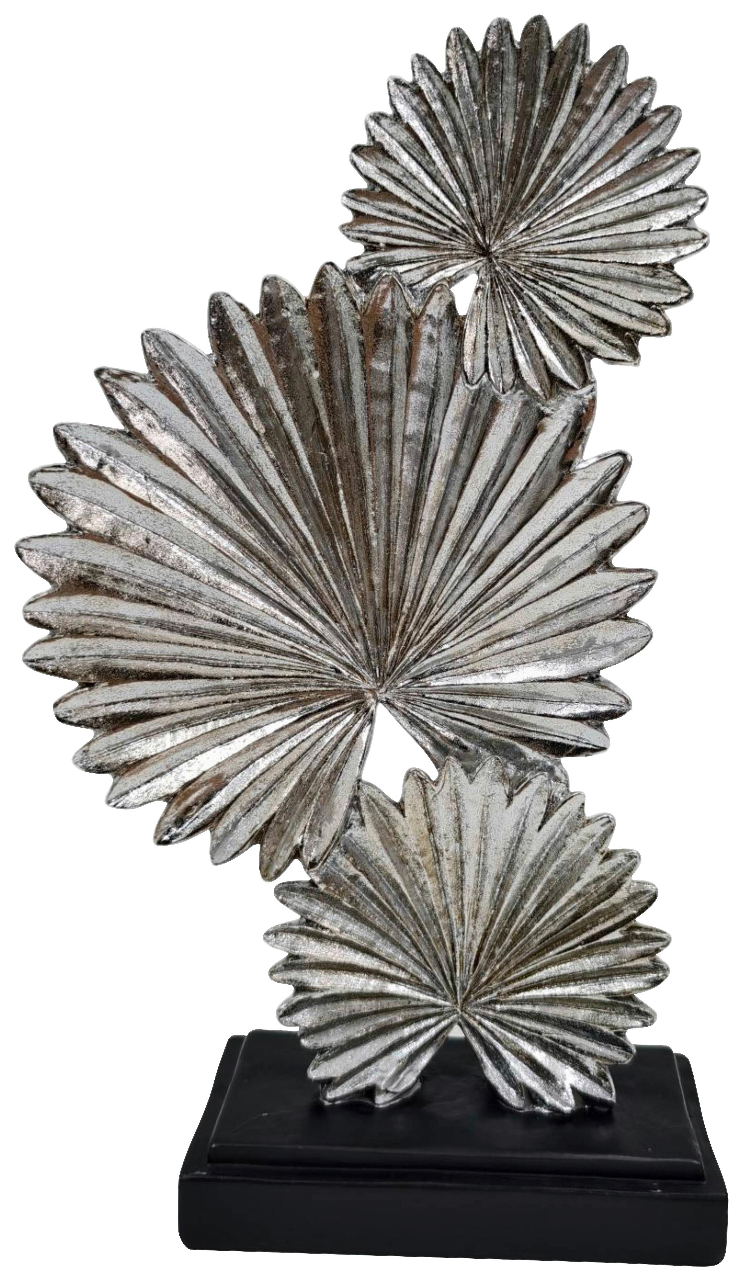 Skulptur Schwarz/silberfarben - Silberfarben/Schwarz, Modern, Naturmaterialien (15/24,5/6cm) - Mömax