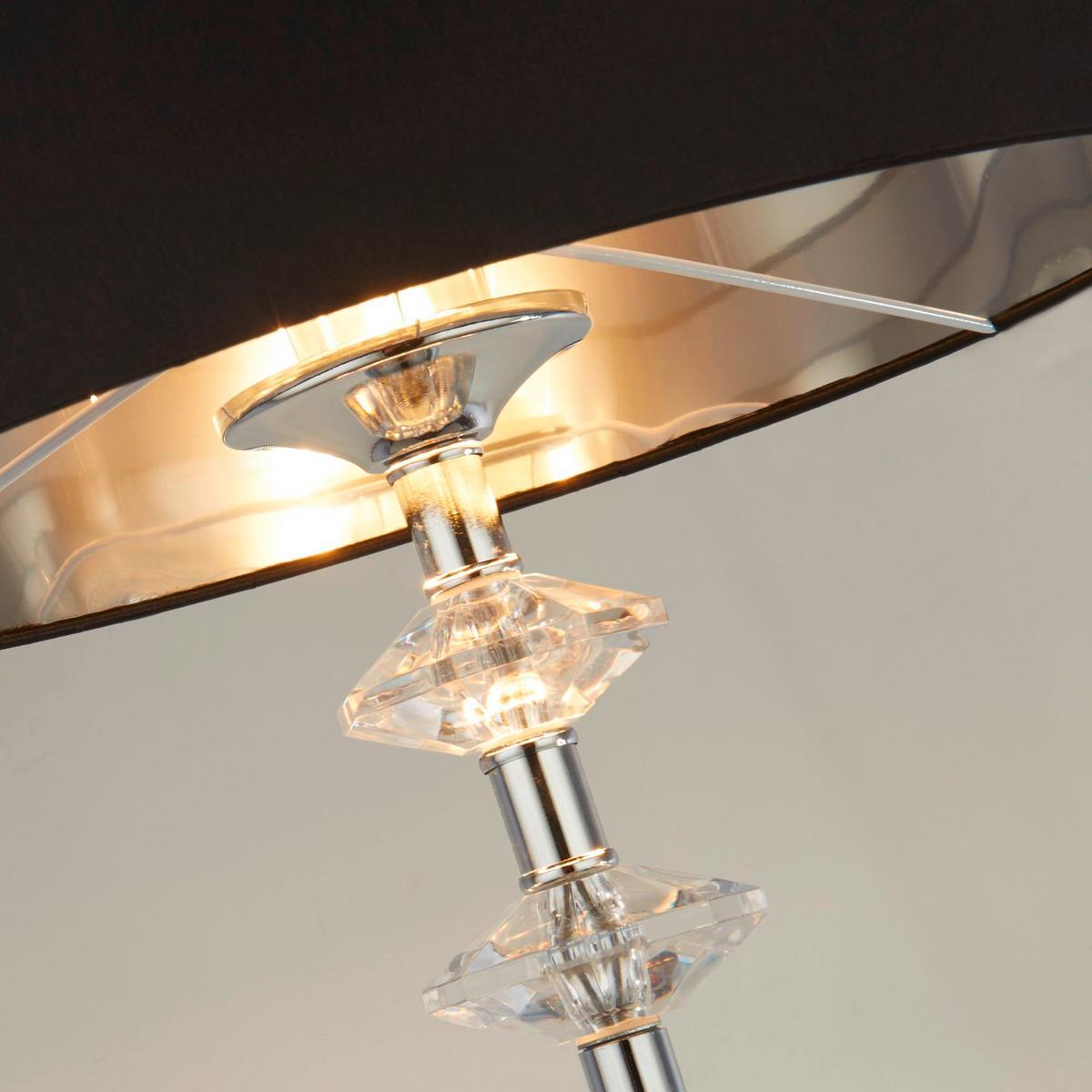 Állólámpa Eu7650cc - krómszínű/fekete, Design, műanyag/textil (35/35/157,50cm)