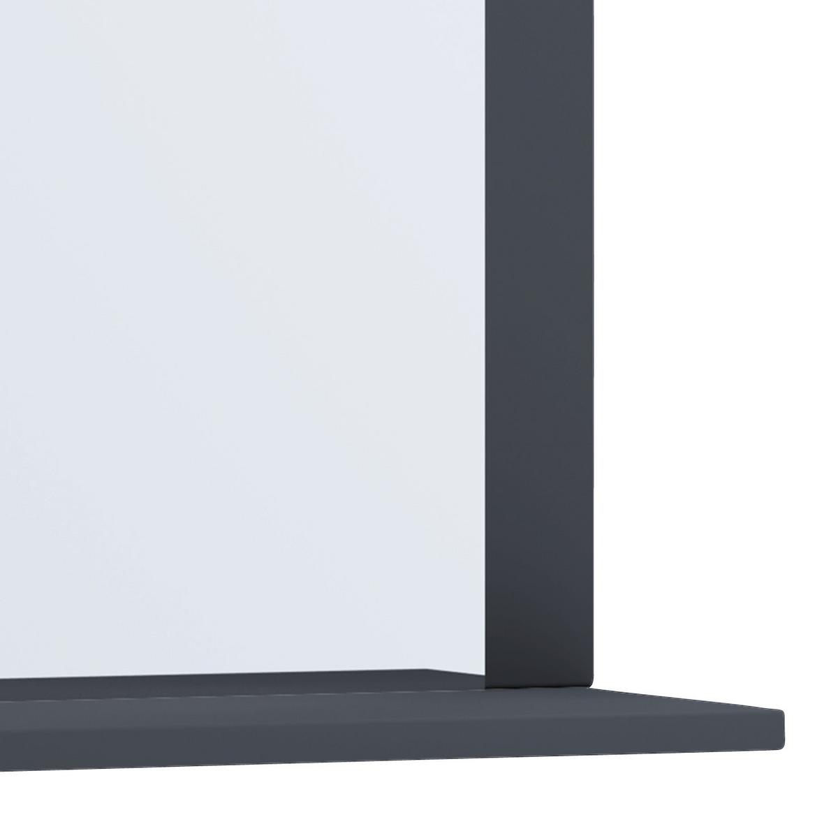Stensko Ogledalo Lendas, Siva - antracit, Moderno, leseni material (60/55/16,6cm) - MID.YOU
