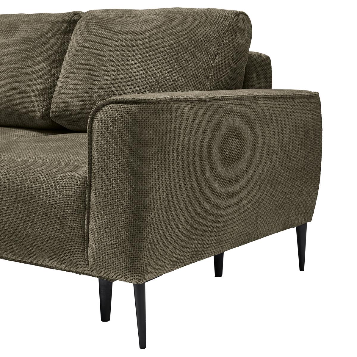 Ecksofa Custom Olivgrün - Schwarz/Olivgrün, MODERN, Textil/Metall (164/85/255cm) - Mömax