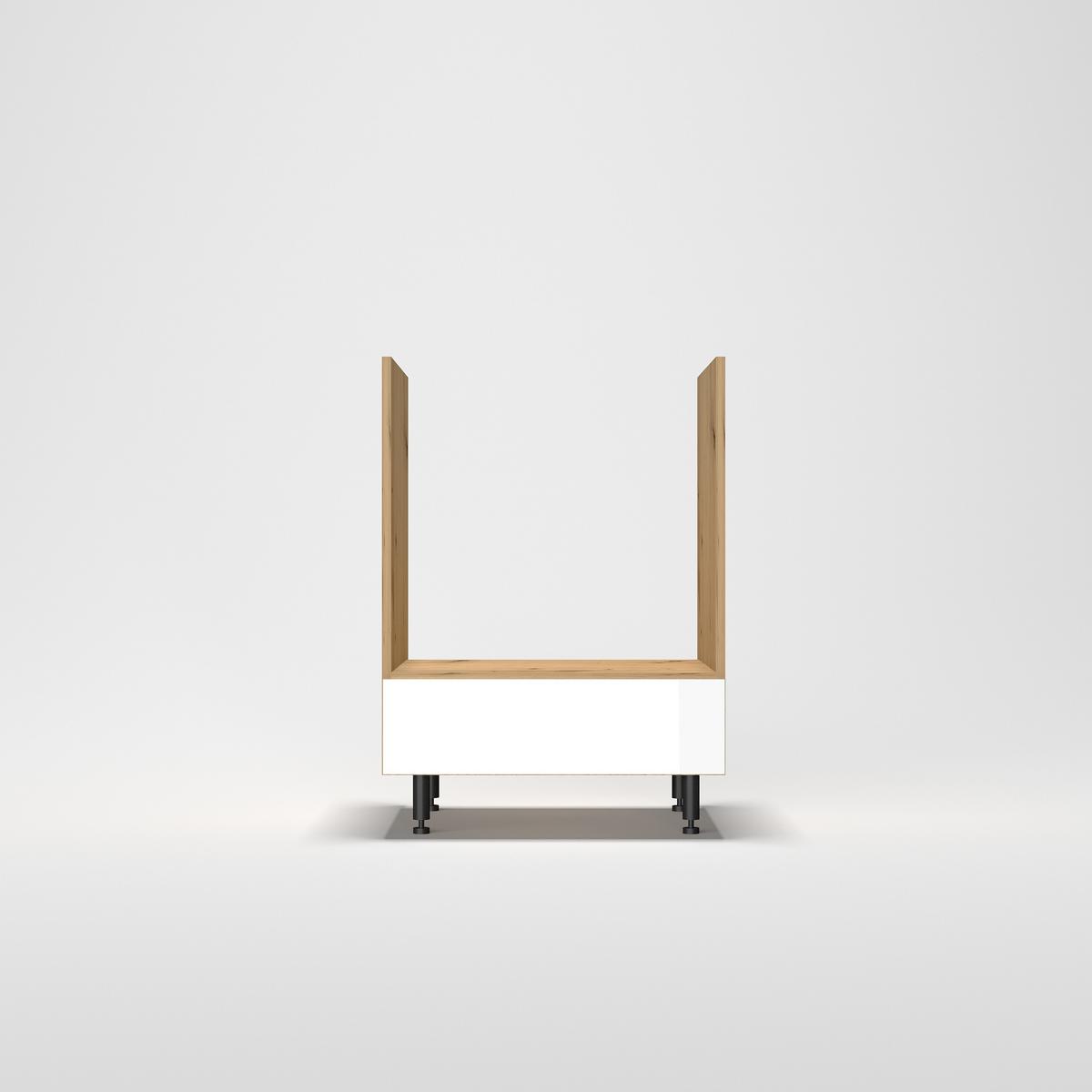 Szekrény Sütőhöz Toscana - Artisan tölgy/magasfényű fehér, Modern, faalapú anyag (60/87/56cm)