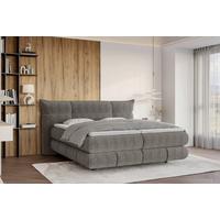 Boxspringbett Auris Dunkelgrau ca. 180x200cm - Dunkelgrau/Schwarz, KONVENTIONELL, Kunststoff/Textil (180/200cm) - Sembella