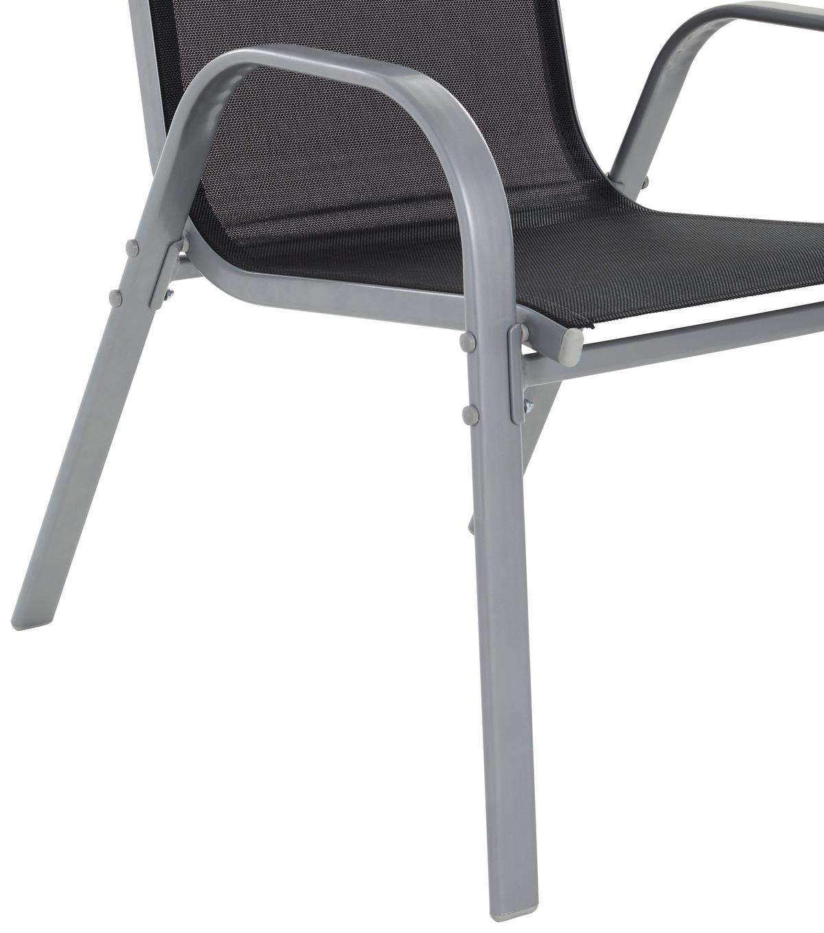 ZESTAW FOTELI OGRODOWYCH CASTIGLIONE - kolor srebrny/czarny, Modern, metal/tkanina (54/94/73cm) - Ambia Garden
