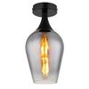 Deckenleuchte Lavus Schwarz/Chromfarben max.40Watt - Klar/Chromfarben, Design, Glas/Metall (15/30cm) - Globo