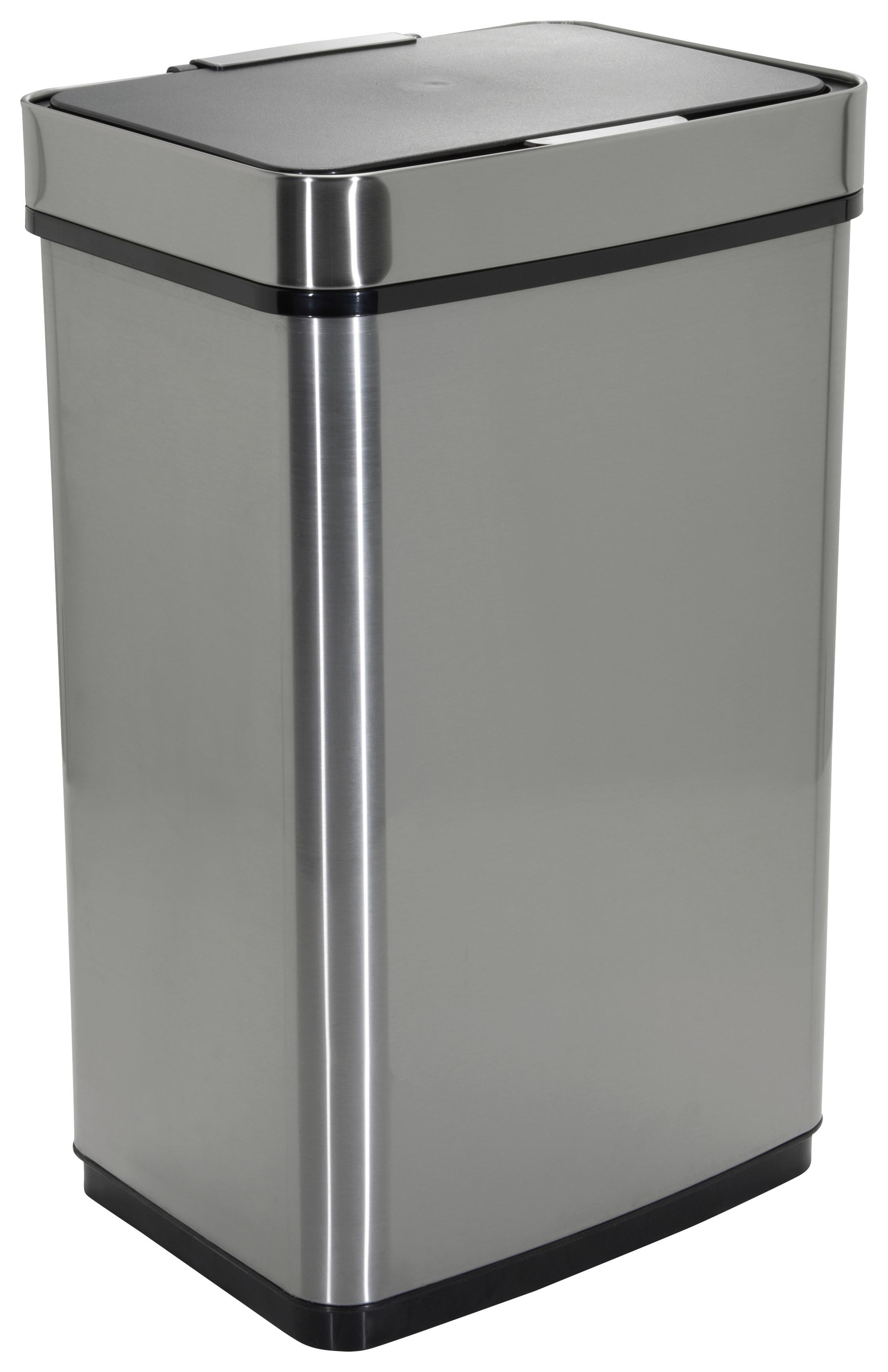 Koš Za Smeti Clean Iv, 60 L, Srebrna, S Senzorjem - srebrne barve, Moderno, kovina (42/69/31cm) - MID.YOU