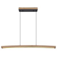 LED-Hängeleuchte Doro Dunkelbraun max. 18 Watt - Dunkelbraun/Opal, KONVENTIONELL, Holzwerkstoff/Kunststoff (100/7/120cm) - Globo