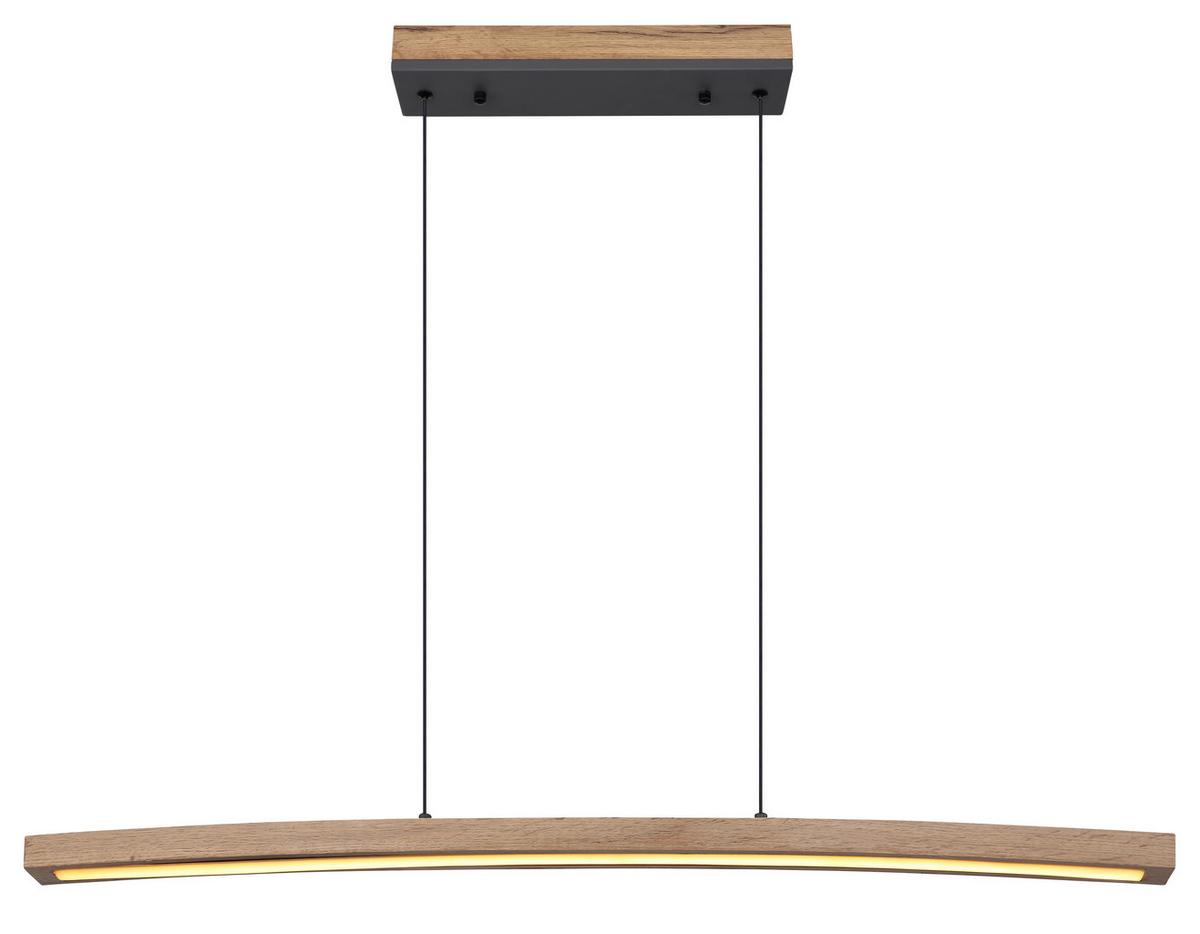 LED-Hängeleuchte Doro Dunkelbraun max. 18 Watt - Dunkelbraun/Opal, KONVENTIONELL, Holzwerkstoff/Kunststoff (100/7/120cm) - Globo