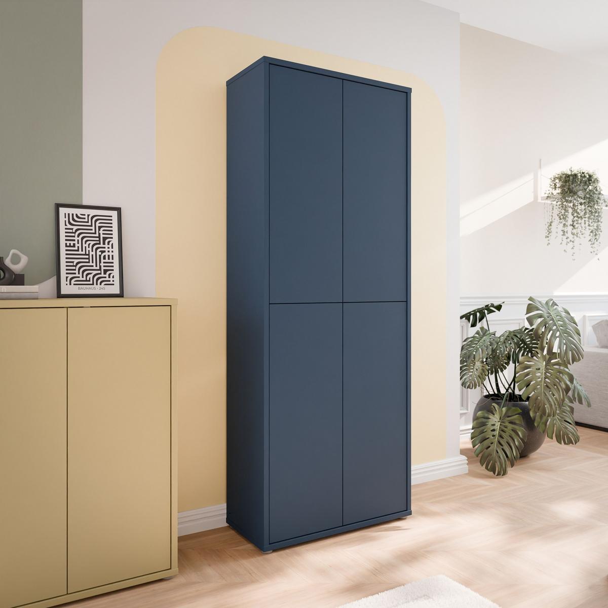 Ormar Za Cipele Alice Springs - tamno plava/siva, Moderno, drvni materijal/plastika (74,5/191.9/34,9cm) - Modern Living