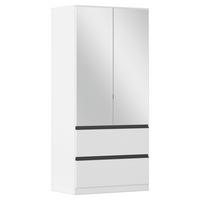 Omara S Klasičnimi Vrati Costa, Bela, Siva - siva/bela, Moderno, leseni material (91/197/54cm) - Rauch Möbel