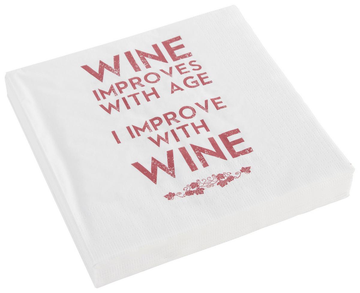 Salveta Kai - bijela/boje crnog vina, papir (33/33cm)