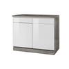 Küchenunterschrank "Cardiff" Weiss - Weiß Hochglanz/Weiß, Basics, Holzwerkstoff (100/85/60cm) - Held