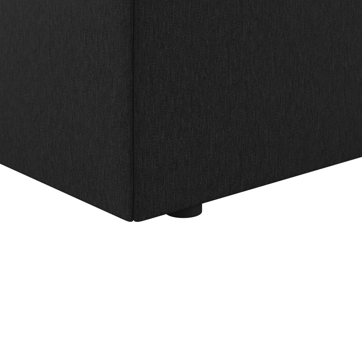 Boxbett Polo ca. 90x200 cm Dunkelgrau mit Topper - Dunkelgrau/Schwarz, Modern, Holz/Kunststoff (90/200cm) - Bessagi Home