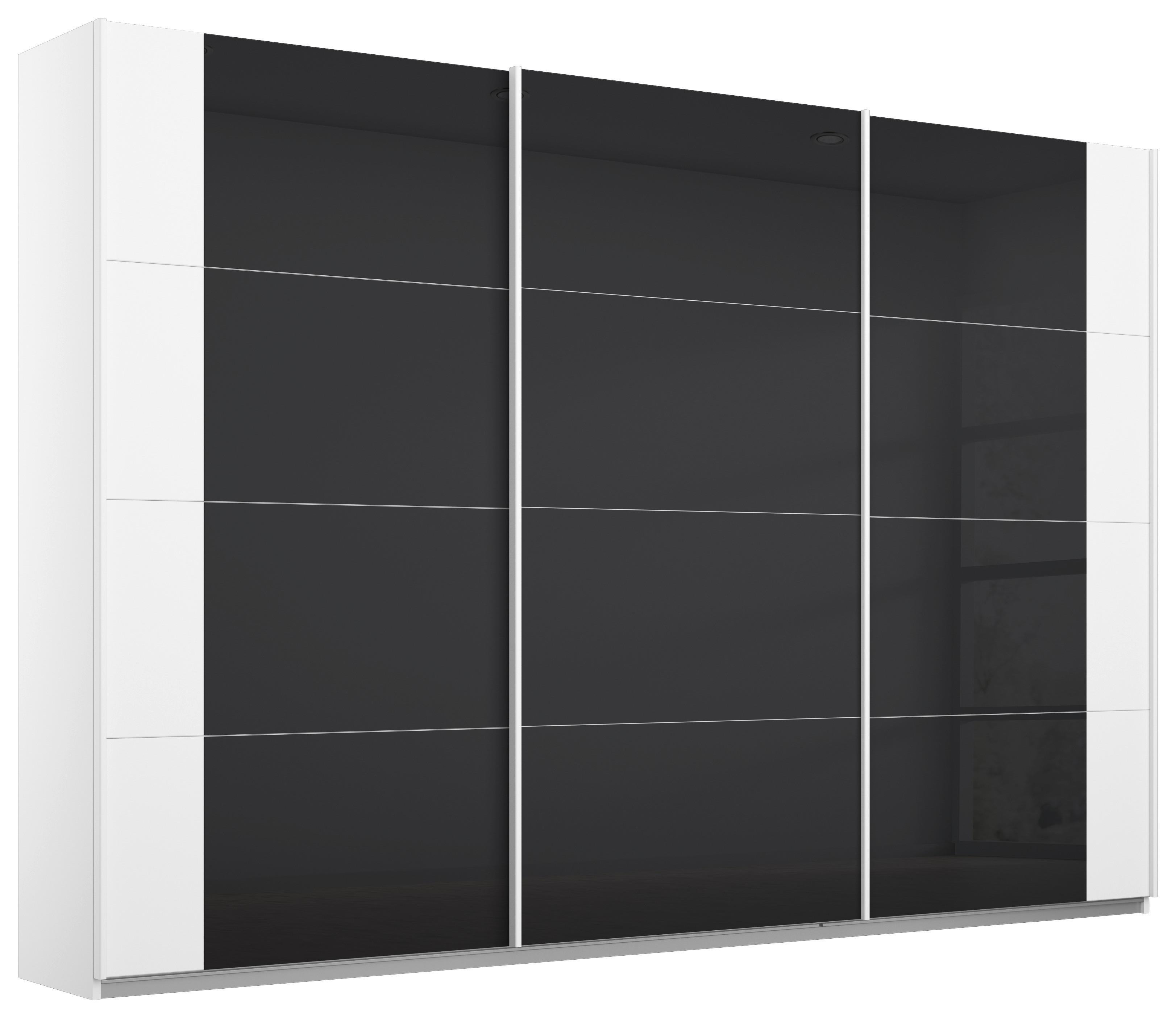 DULAP USI CULISANTE ARTEMIS - alb/antracit, Modern, sticlă/material pe bază de lemn (271/210/62cm) - Modern Living