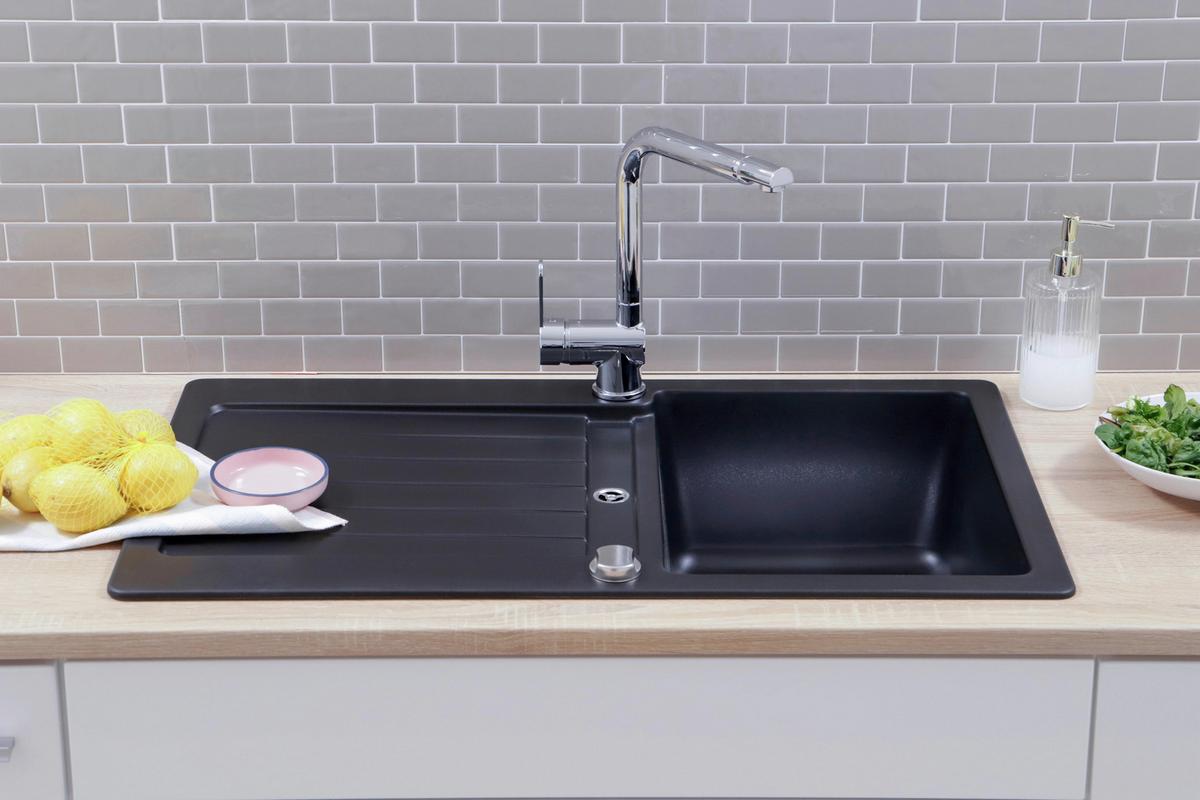 Pomivalno Korito Austin, 86x50cm - črna, Design, kamen (86/21/50cm) - Respekta