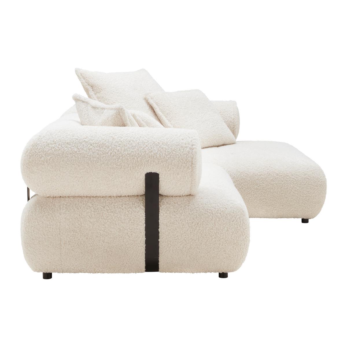Wohnlandschaft Casimir in Weiss - Creme/Schwarz, LIFESTYLE, Kunststoff/Textil (310/180cm) - Premium Living