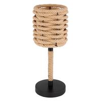 Tischleuchte Halia in Braun max. 40 Watt - Schwarz/Braun, KONVENTIONELL, Naturmaterialien/Metall (16,5/45cm) - Globo