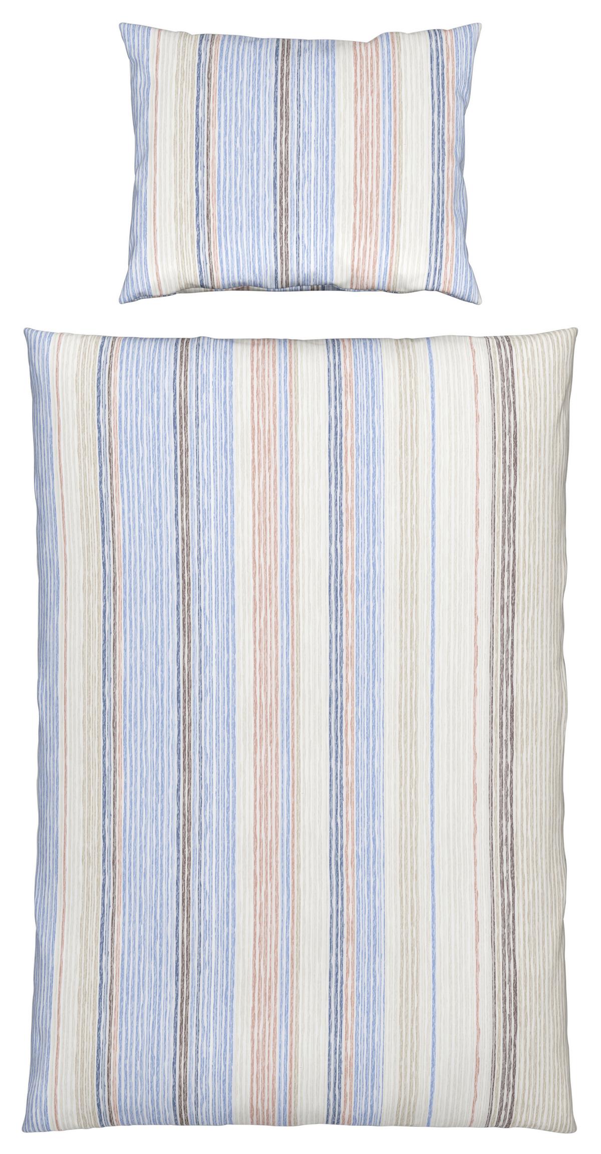 Bettwäsche Sara in Bunt ca. 160x210cm - Blau/Braun, Konventionell, Textil (160/210cm) - Modern Living