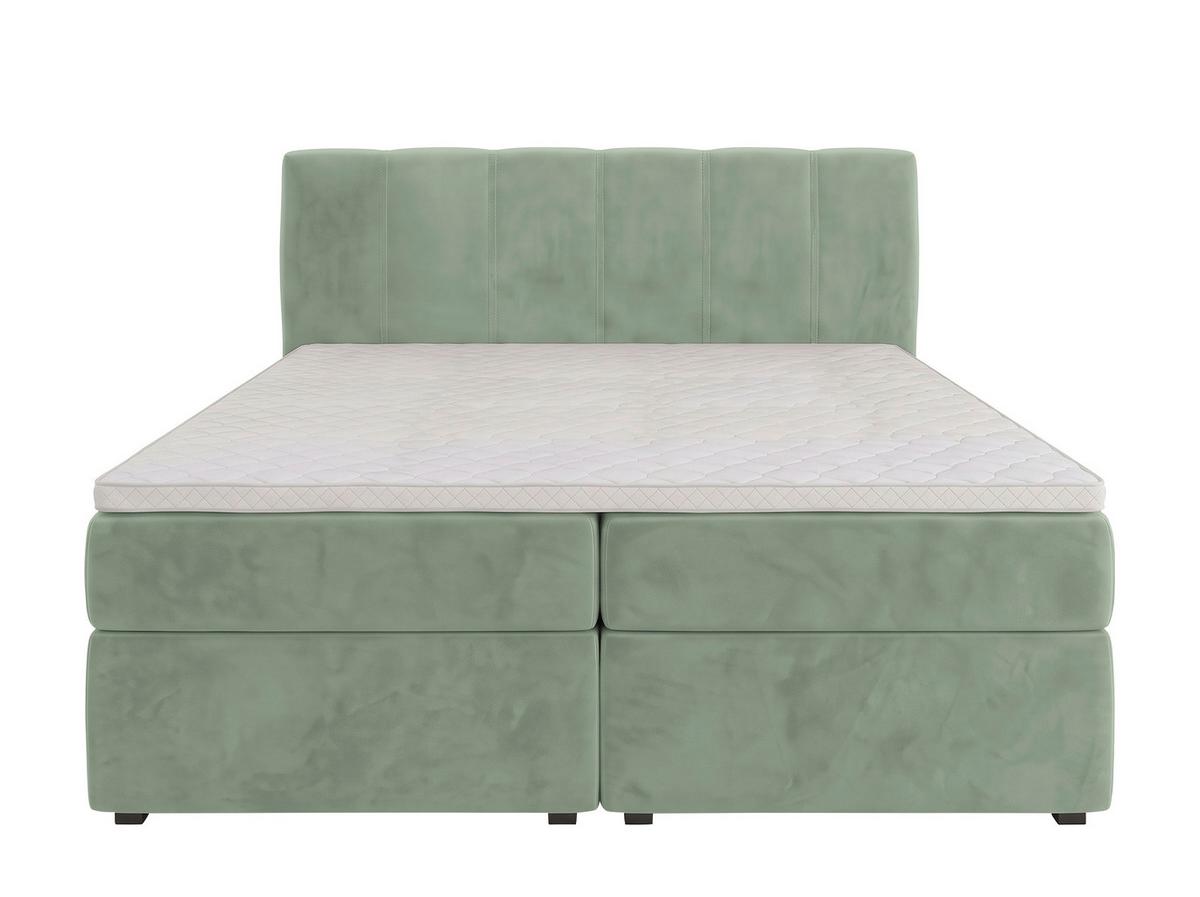 Boxbett Dana Salbeigrün ca. 160x200cm - Salbeigrün/Schwarz, Kunststoff/Textil (160/200cm) - Based