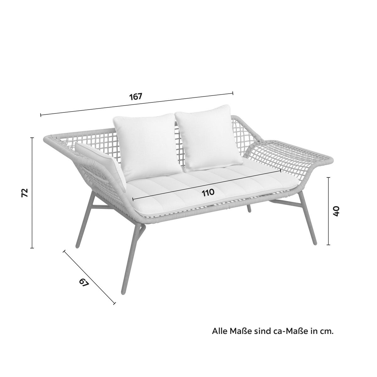 Klupa Merle - prirodna boja/boja tikovine, Prirodno, metal/tekstil (178/72/73cm) - Mömax