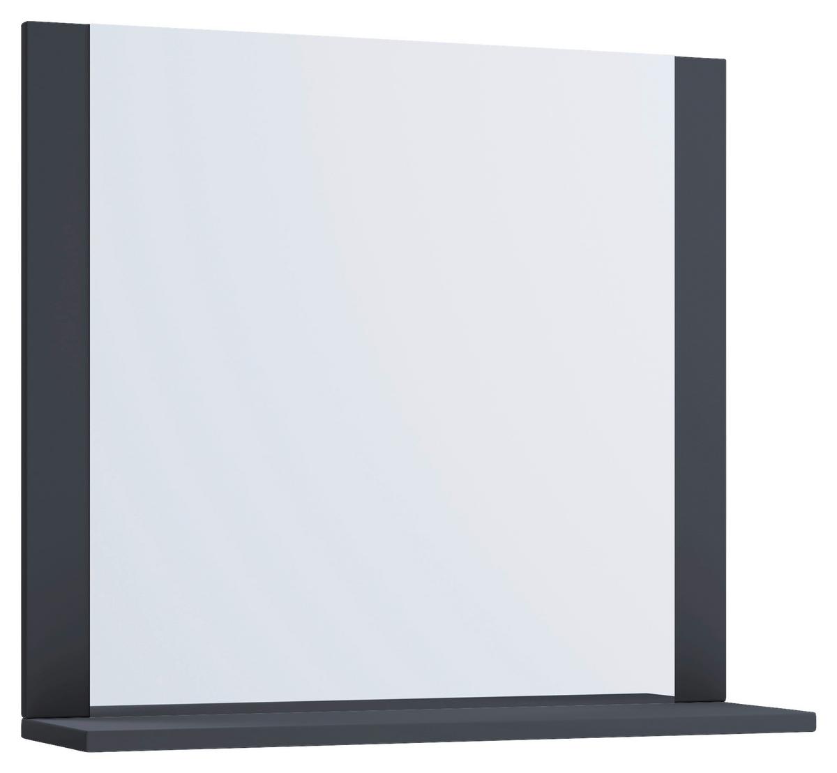 Stensko Ogledalo Lendas, Siva - antracit, Moderno, leseni material (60/55/16,6cm) - MID.YOU