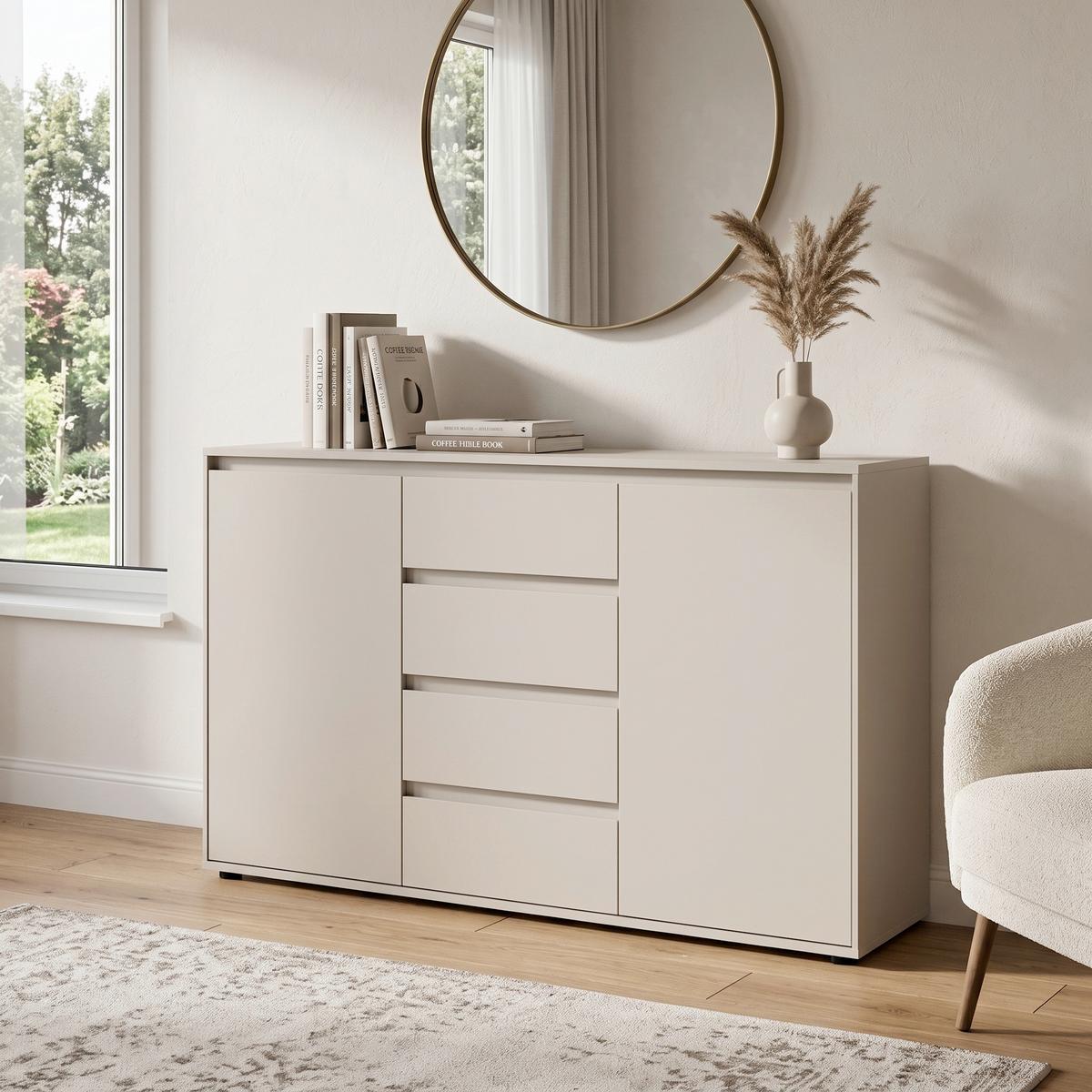 Komoda Zapato - kašmir, Moderno, drvni materijal/plastika (137/85/35cm) - Modern Living