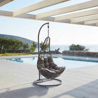 Fotoliu suspendat Rosi - gri închis, Modern, plastic/metal (95/196/96cm) - Bessagi Garden