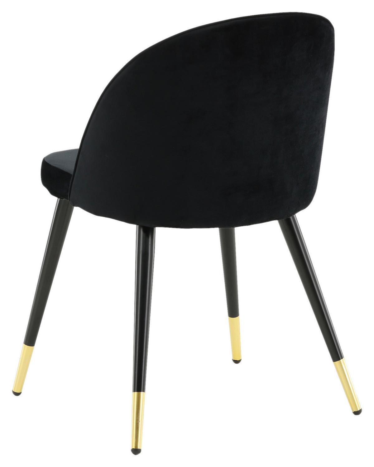 STUHL-SET VELVET - Messingfarben/Schwarz, Design, Textil/Metall (57/76.5/50cm) - Livetastic