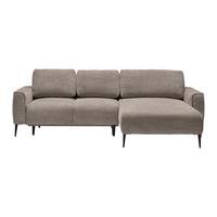 Ecksofa Custom Beige - Beige/Schwarz, MODERN, Textil/Metall (255/164cm) - Mömax