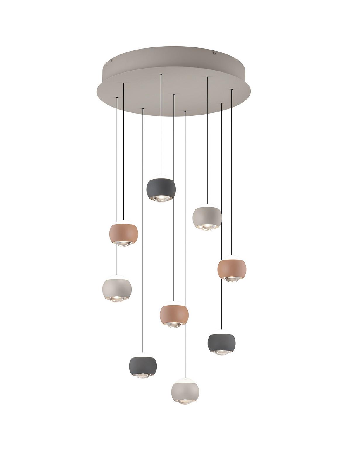 LAMPA WISZĄCA LED MR34449117 CANNON - antracytowy/szarobiały, Design, metal (54/200cm) - Musterring