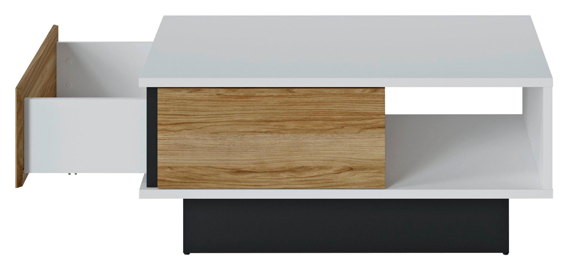 Stolić Novena - bijela/boje hrasta, Trend, drvni materijal (100/44,7/64cm) - Modern Living