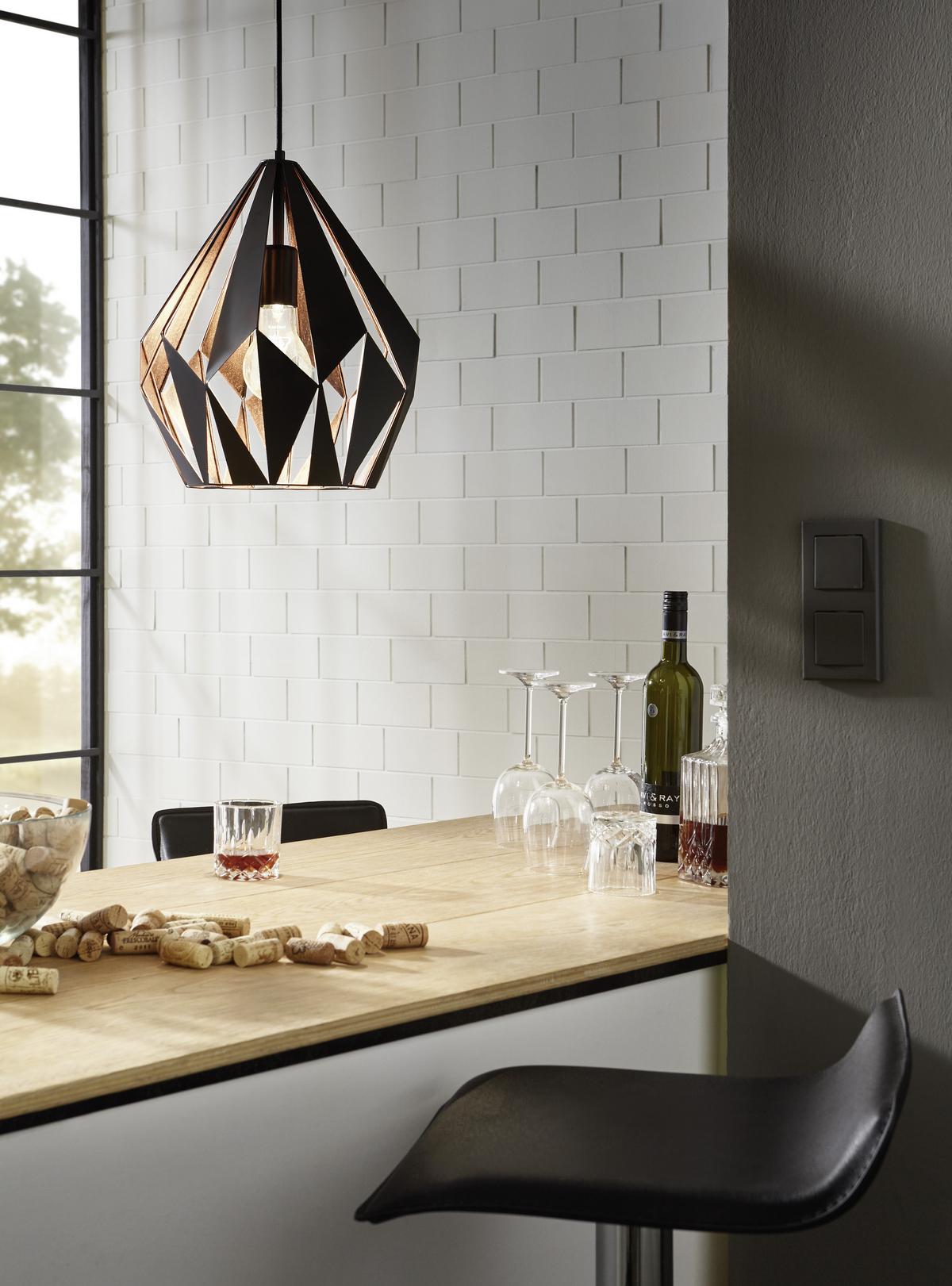 LAMPA WISZĄCA 78259 CARLTON 1 - czarny/kolor miedziany, Konventionell, metal (31kg) - Marama
