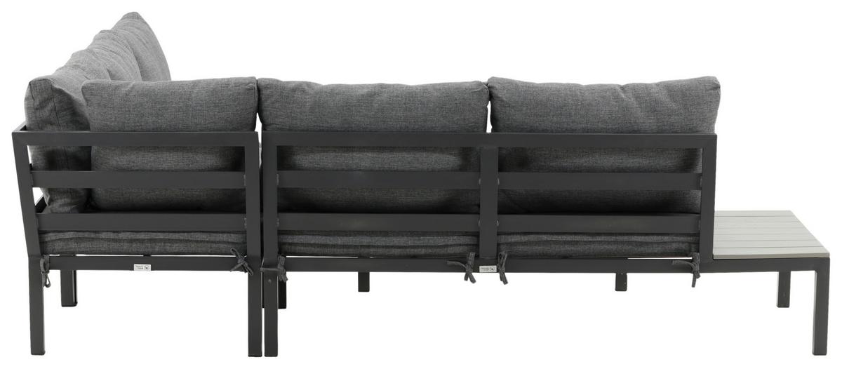 Loungegarnitur Odense ca. 133x167 cm Schwarz - Schwarz, KONVENTIONELL, Metall (133/167cm) - Gardenson