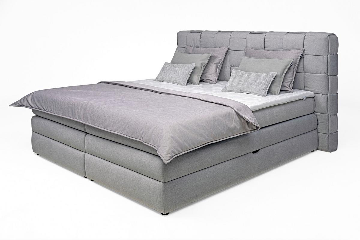 Boxspring Krevet Gusto - bež/crna, Trend, drvni materijal/drvo (160/200cm) - Premium Living