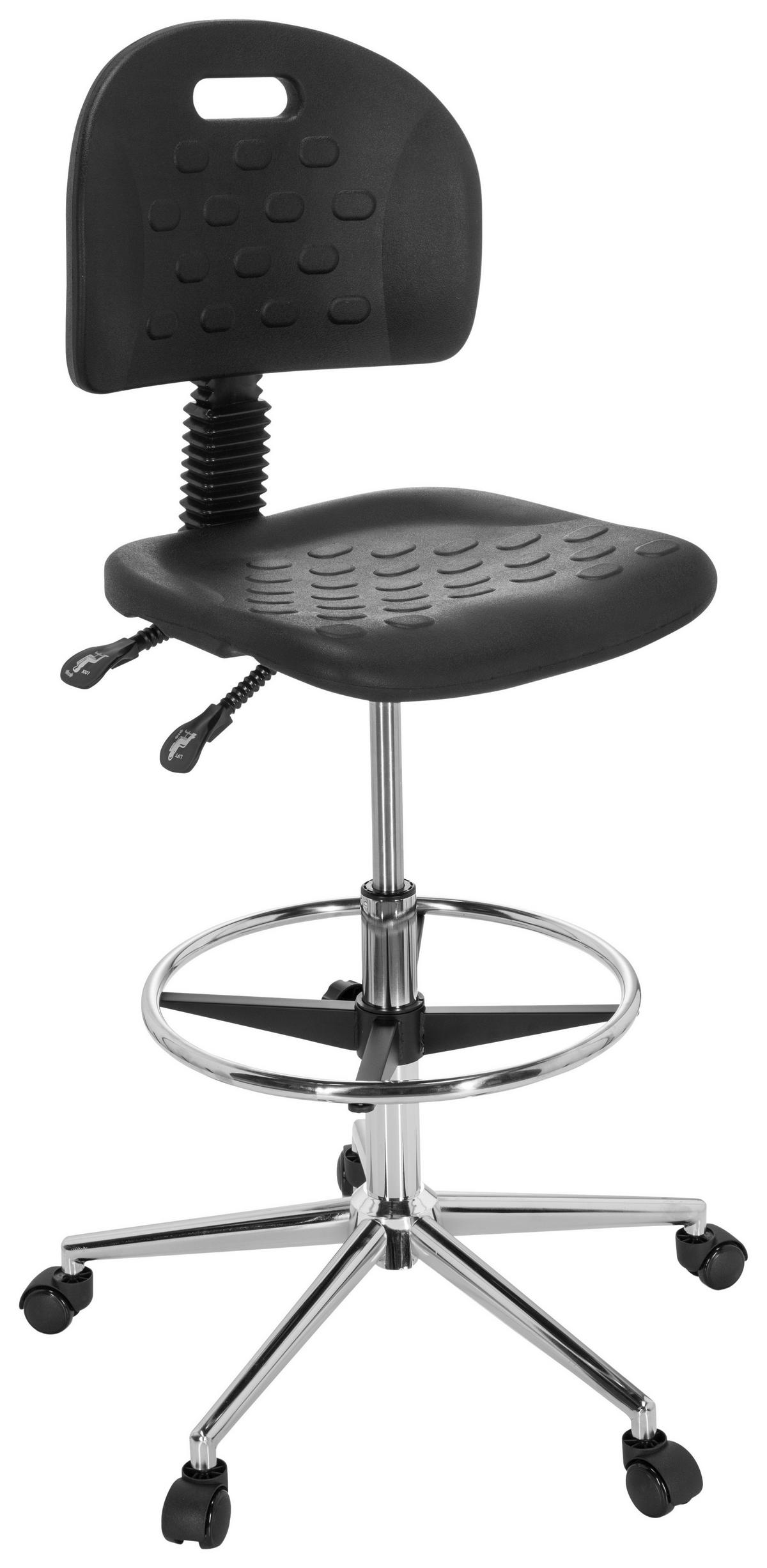 Pisarniški Stol Top Work 23 I Pu, Črna - srebrne barve/črna, Basics, kovina/umetna masa (45/91/61cm) - MID.YOU