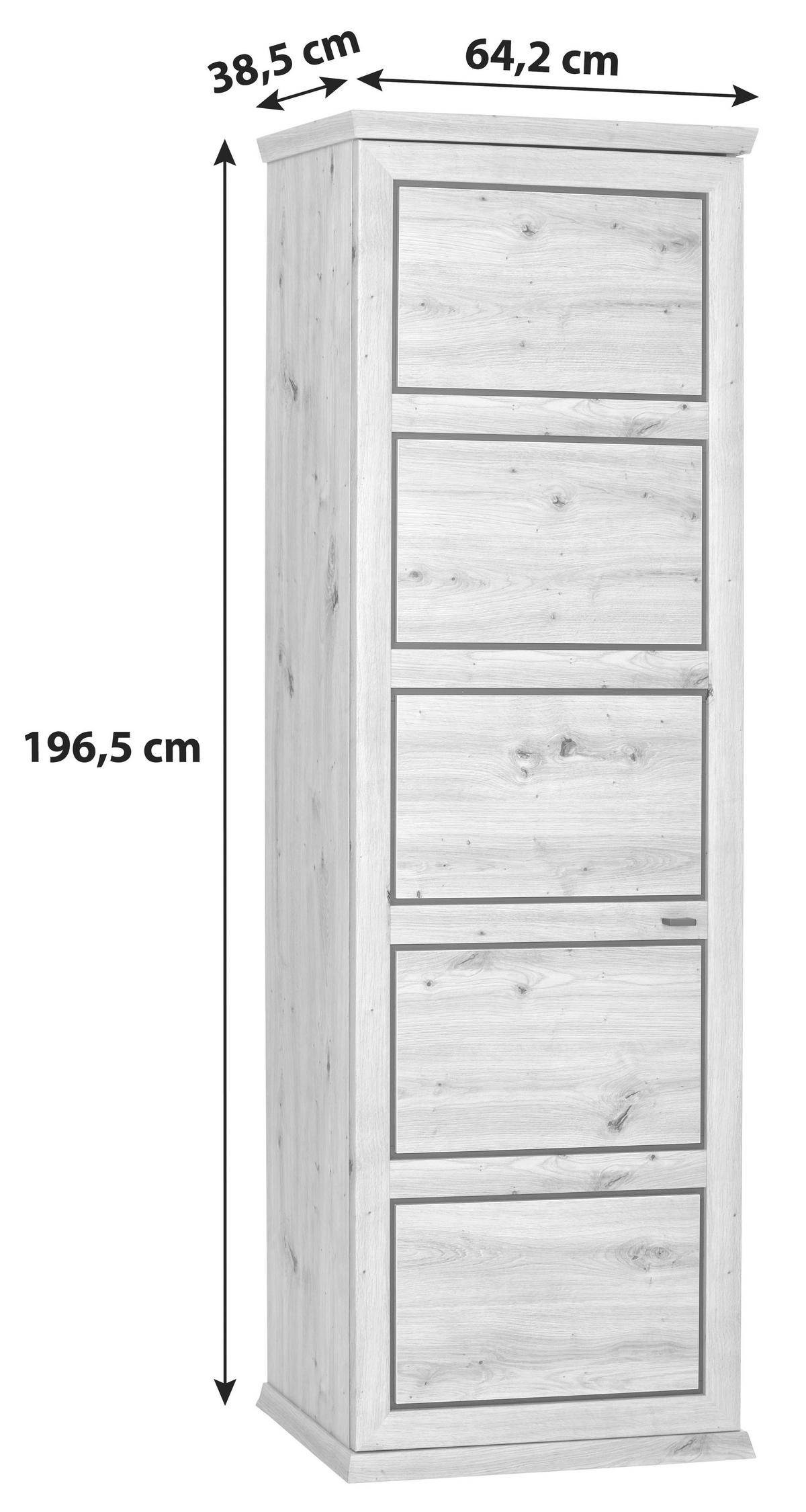 Garderobna Omara Harvey, Barva Hrasta - barve hrasta/antracit, Trendi, kovina/leseni material (64,2/196,6/38,5cm) - Mömax