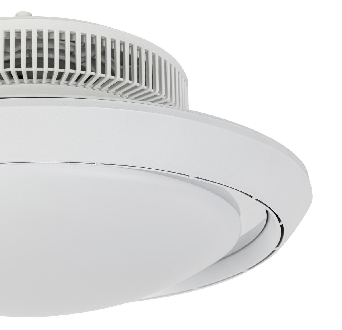 Ventilator de plafon Kurto - alb/culoare crom, Modern, plastic (42/18cm) - Mömax