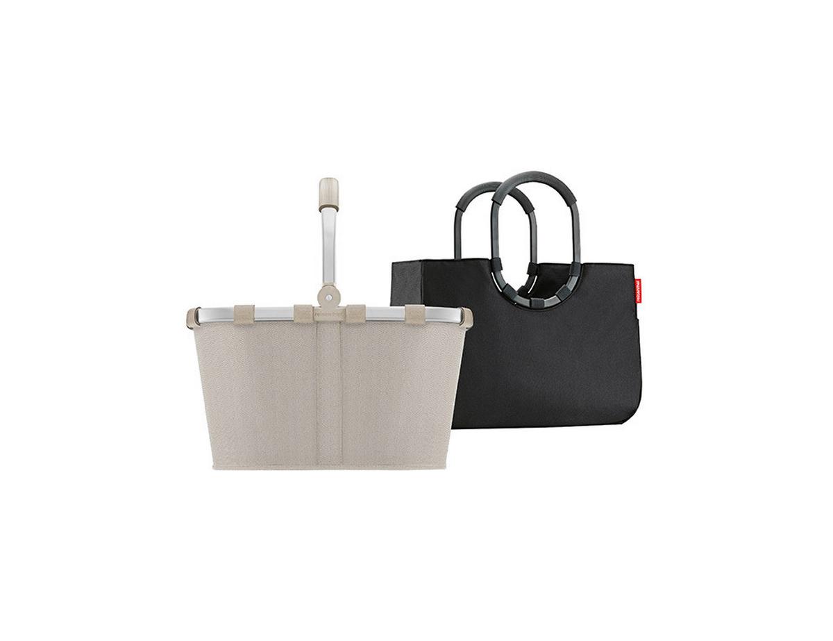 KOSZYK NA ZAKUPY BK6049 - beżowy, Basics, tworzywo sztuczne/tkanina (49/29/28cm) - Reisenthel