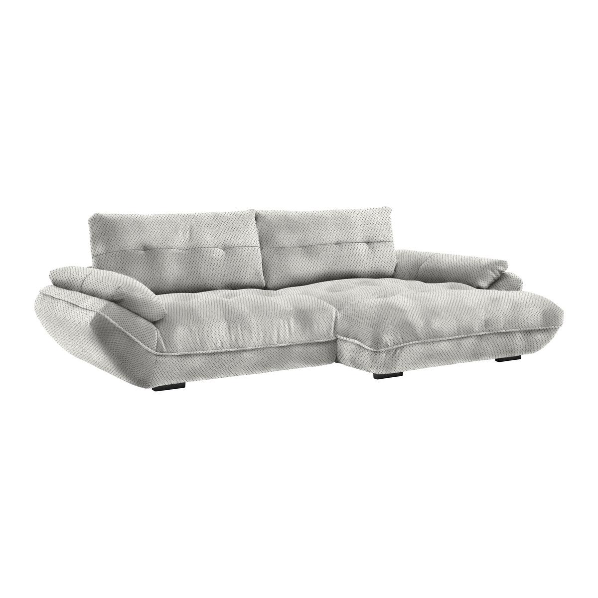 Wohnlandschaft Vivo Grauweiß - Grauweiß/Schwarz, MODERN, Kunststoff/Textil (317/63/179cm) - Premium Living