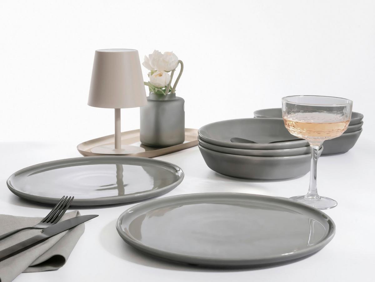 Tafelservice Chef Collection Grau, 12-teilig - Grau, Basics, Keramik - Creatable