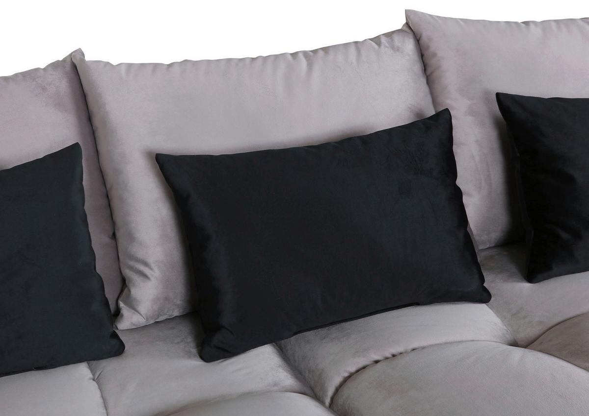 NAROŻNIK YANIS - jasnoszary/czarny, Modern, metal/tkanina (183/312cm) - Mömax